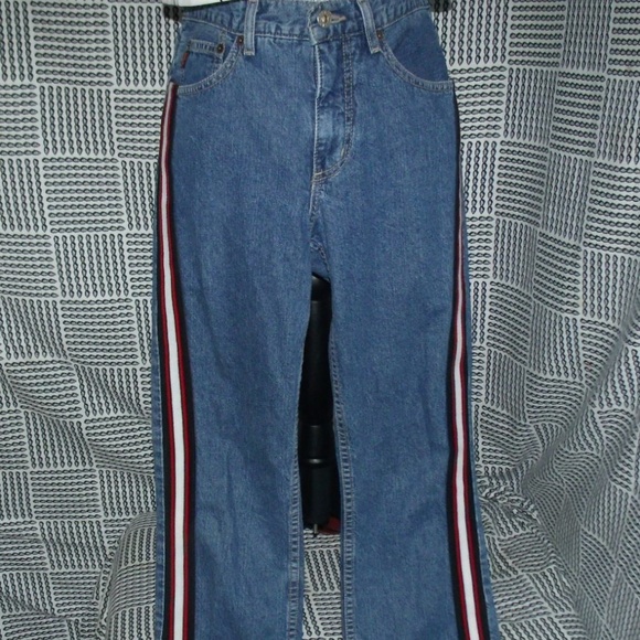 guess jeans with side stripe
